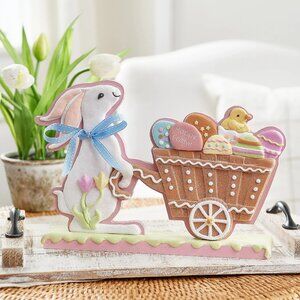 Easter Bunny with Wagon of Eggs by Valerie - h245807